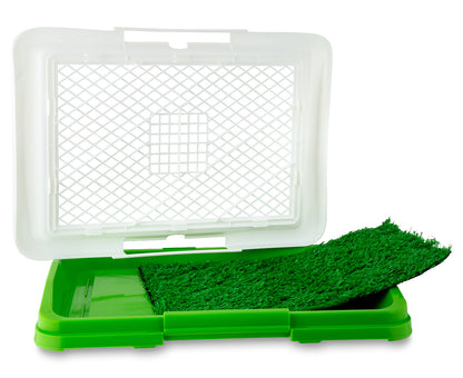 Toilet Training Tray W/ Grass - White/Green