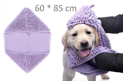 Cute Pet Dog Cat Towel Pets Drying Bath Towels with Hoodies Warm Blanket Soft Drying Cartoon Puppy Super Absorbent Bathrobes