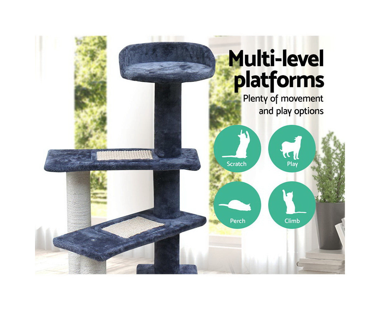 I.Pet Cat Tree 100Cm Scratching Post Scratcher Tower Wood Condo House Trees Bed