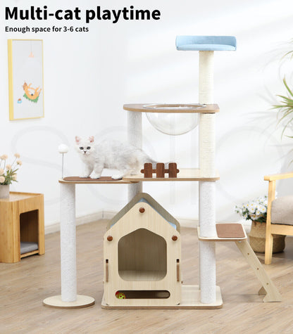 Pawz Cat Tree Scratching Post Scratcher Cats Tower Wood Furniture House 138Cm