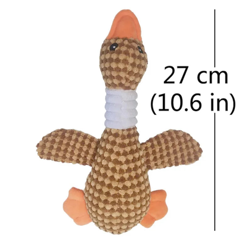 Cute Dog Plush Toys Pet Duck Squeak Toy for Puppy Sound Wild Goose Chew Toy for Small Middle Large Dogs Teeth Cleaning