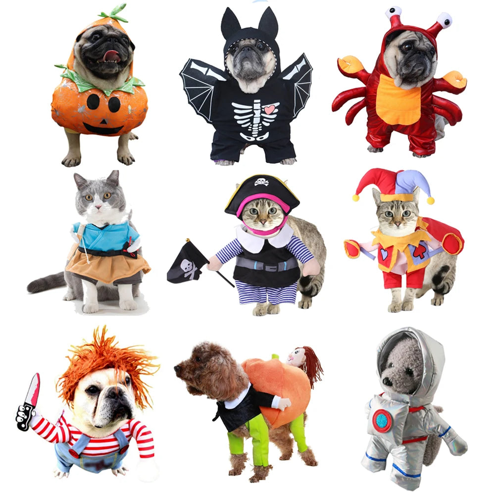 Halloween Dog Clothes Funny Pet Dogs Cosplay Costumes Set Christmas Dog Costume Comical Outfits for Pet Cat Puppy Party Clothing